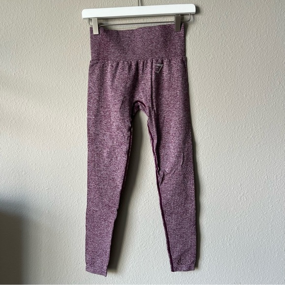 Gymshark Dark Purple/Pink Heathered Seamless Leggings - Picture 1 of 4